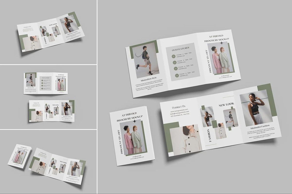 A5 Trifold Brochure Mockup, an Advertising Mockup by Hubzway (Photo 1 of 7)