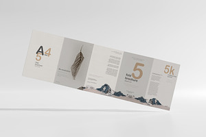 A4 Size Five Fold Brochure Mockup