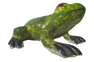 Frog sculpture isolated photo, an Arts & Entertainment Photo by DanFLCreativo