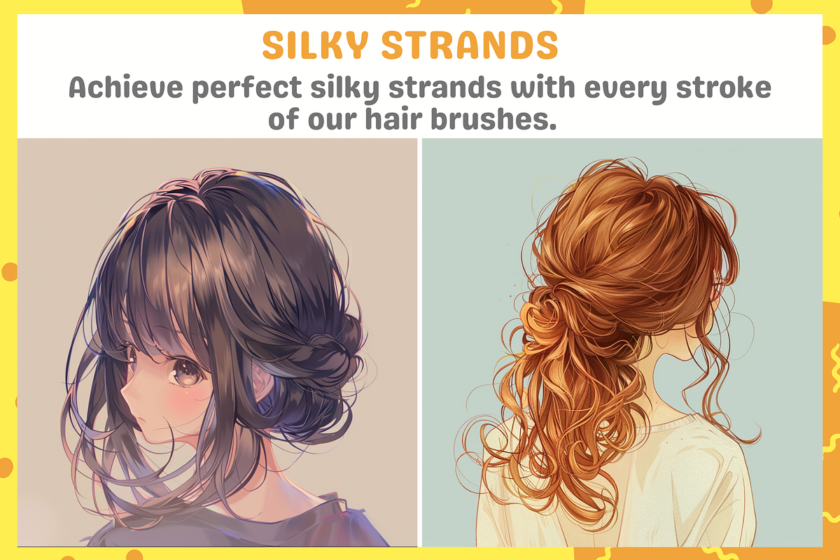 Procreate Hair Brushes, a Brush Add-On by nikiartcorner (Photo 3 of 8)