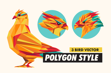 Colourful Bird Polygonal Style