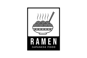 japanese ramen and noodle logo, a Food Illustration by Rizkaarishandy_shop