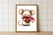 Whimsical Animals Valentine Day png, an Illustration by Watercolor design (Thumbnail 5 of 6)