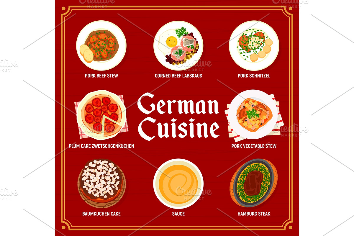 German cuisine meals menu, a Food Illustration by Vector Tradition (Photo 2 of 3)