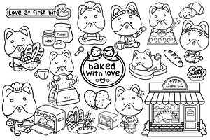 Dog And Bakery Clipart - Shiba Inu