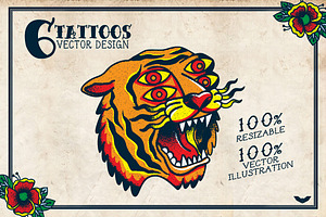 6 Vector Tattoos Design