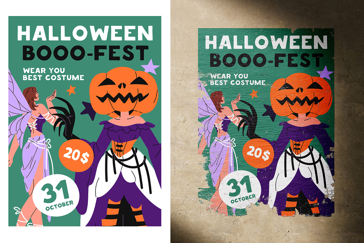 Halloween people set, banner, poster, a Person Illustration by PaperTrident (Photo 13 of 14)