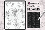 Procreate Tiny Tattoo Flowers, a Brush Add-On by DiBrush Studio (Thumbnail 1 of 7)
