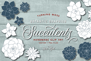 Succulent Clip Art - Botanic Vectors