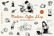 Modern Coffee Shop Clipart, an Object Illustration by divanovskaya_nv (Thumbnail 1 of 16)