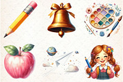 Watercolor School Clipart, an Illustration by Libby Wishes (Thumbnail 4 of 6)