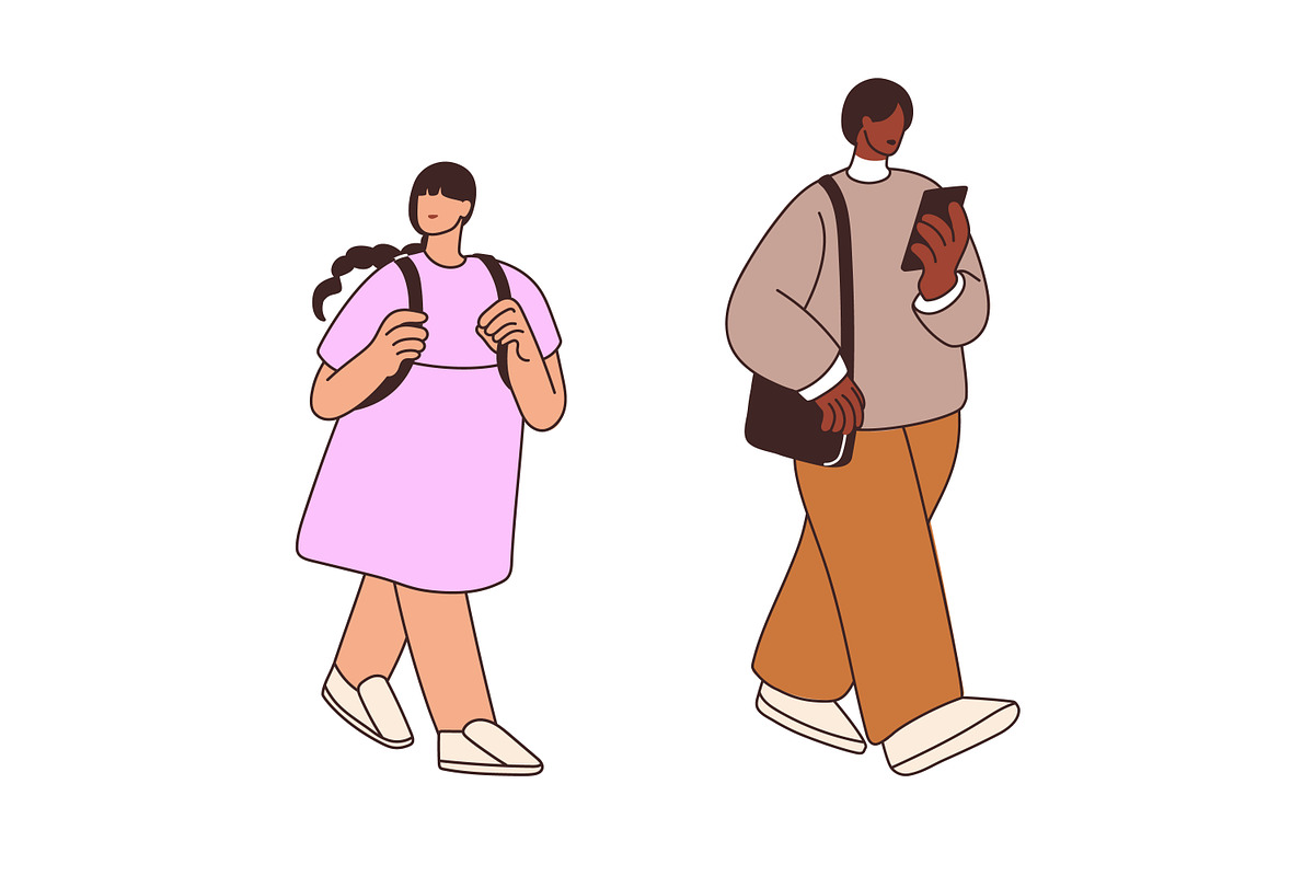 People walking on street set, a Person Illustration by Good Studio (Photo 7 of 10)