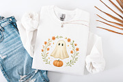Cute Ghost Pumpkin PNG, Fall, an Illustration by SharpMarketplace (Thumbnail 4 of 9)