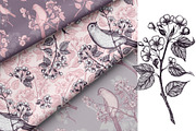Garden bird. Pattern and motifs., a Pattern Graphic by AnaGuziiArt (Thumbnail 4 of 15)