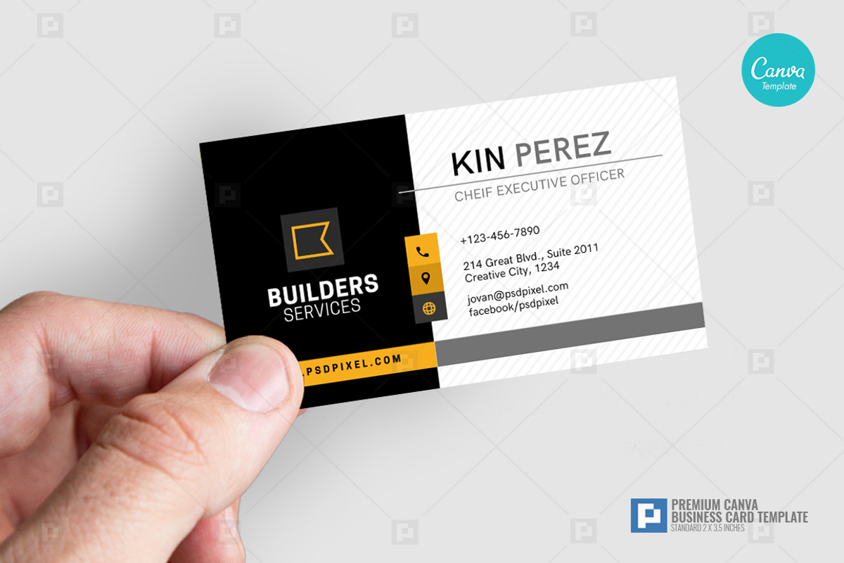 Construction Canva Business Card 08, a Business Card Template by PSDPixel (Photo 4 of 4)