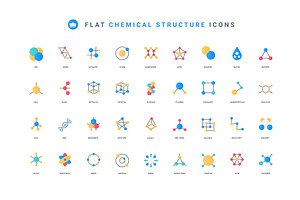 Chemical structure molecule icons, an Object Illustration by Lemberg Vector