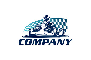 Go Kart Racer Winner Logo