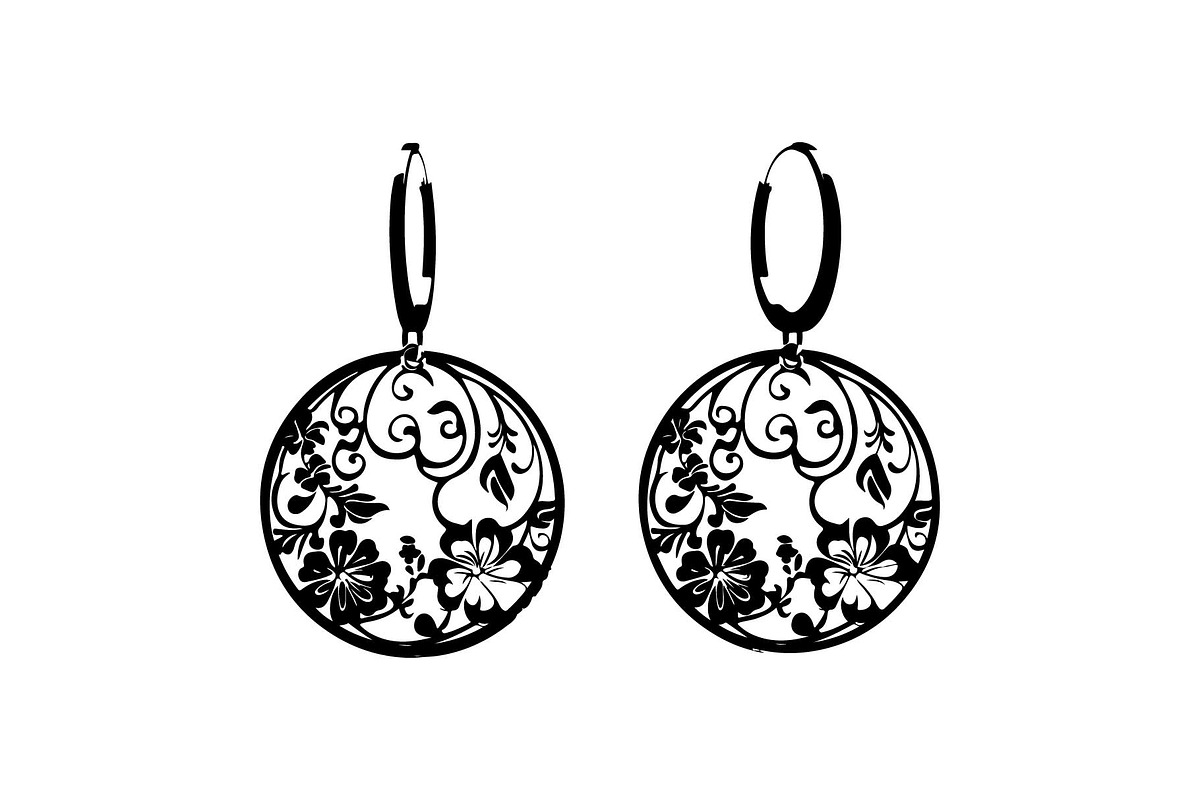 Round Filigree Earrings SVG Set, a Graphic by Creativeshirt (Photo 6 of 13)