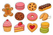 Hand drawn assorted sweet desserts, a Food Illustration by ZinetroN (Thumbnail 3 of 3)