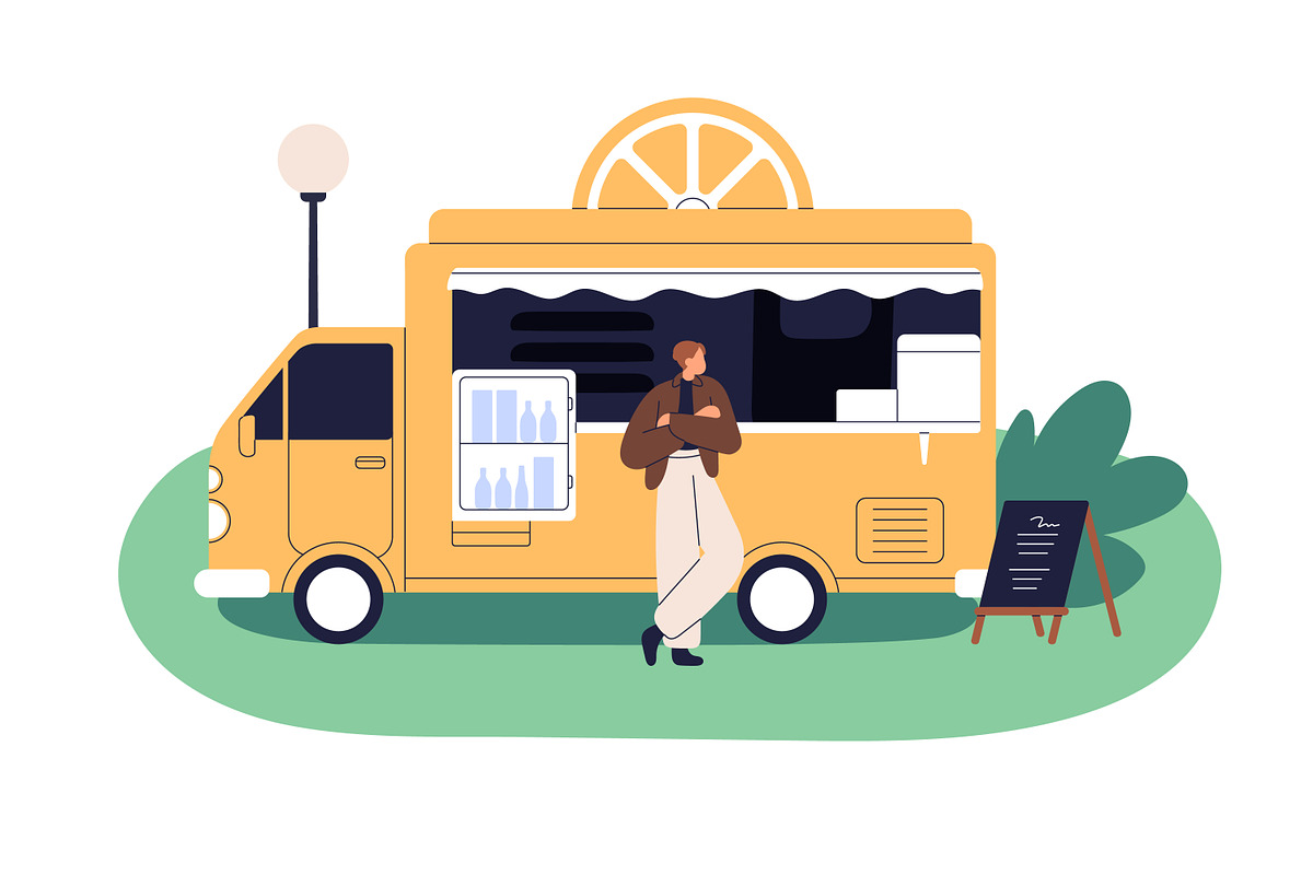 Street food trucks, cafe vans set, a Food Illustration by Good Studio (Photo 9 of 9)