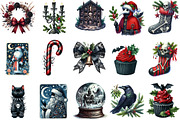 Goth Christmas Bundle, an Illustration by Designking (Thumbnail 3 of 5)