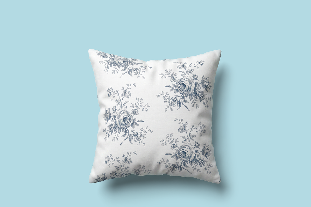 Blue Toile de Jouy Floral Pattern, a Pattern Graphic by elif (Photo 1 of 8)