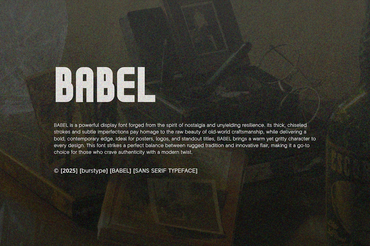BABEL FONT - DISPLAY SAN SERIF, a Sans Serif Font by BURSTYPE (Photo 2 of 9)