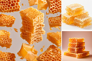 Golden Honeycomb Pieces Honey