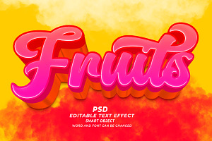 Fruits PSD Editable Text Effect