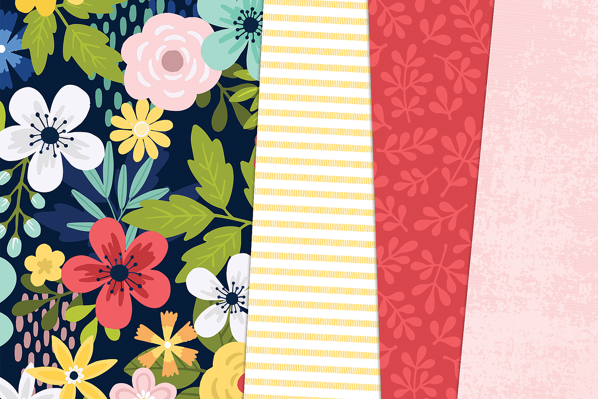 Summer Floral Digital Bundle, a Pattern Graphic by Paper Starr Studio (Photo 3 of 6)