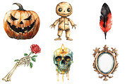 Vintage Creepy Halloween Clipart, an Illustration by Daily.Designs (Thumbnail 4 of 5)