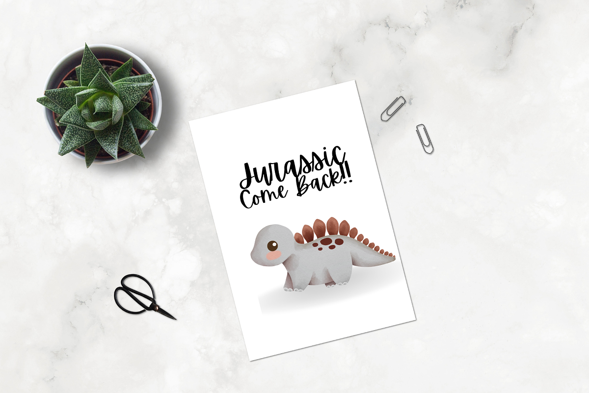 Cute Dinosaurs V2 watercolor clipart, an Illustration by AkiraVilla (Photo 7 of 10)