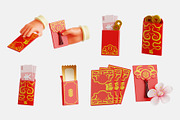Red Envelope 3D Icon Set, an Object 3D Model by Eklip Studio (Thumbnail 2 of 3)