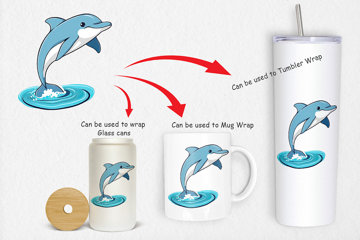 Jumping Dolphin Clipart, a Graphic by Artnoy (Photo 3 of 5)