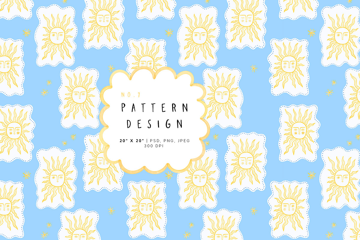 SUN & FLOWERS. Patterns & Art print, a Decorative Illustration by annartdreams (Photo 6 of 9)