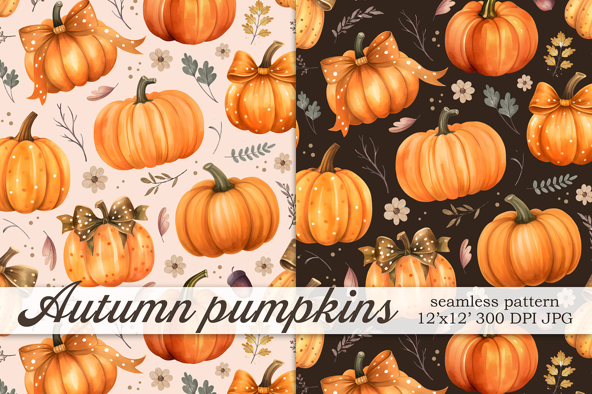 Autumn Pumpkins - Seamless Pattern, a Pattern Graphic by Kreeya Art Shop (Photo 1 of 13)