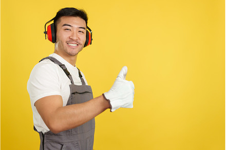 Chinese male carpenter gesturing, a Person Photo by Iván Moreno STOCK PHOTO