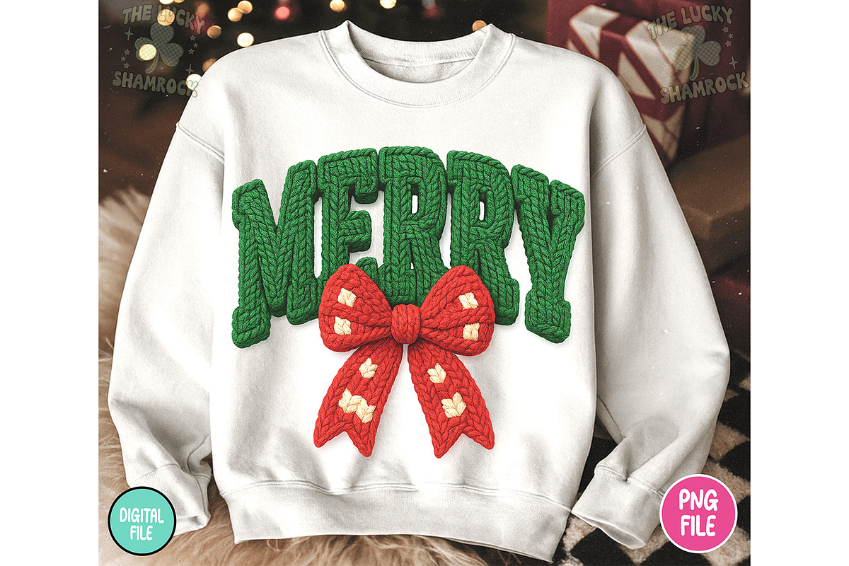Merry Christmas Crochet PNG, a Seasonal Illustration by RETROVIBZDESIGNS (Photo 2 of 6)