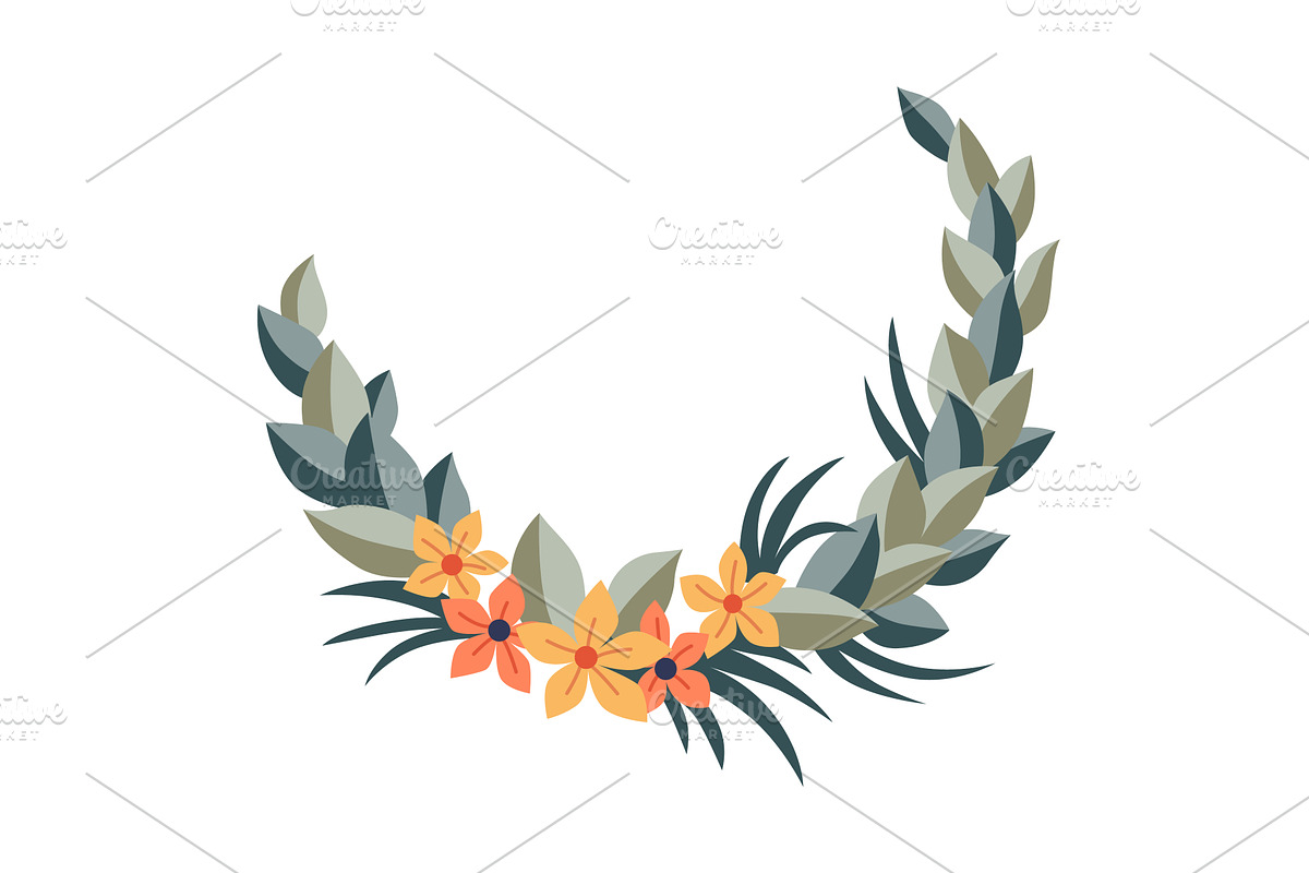 Round flower frame, vintage wreath, an Object Illustration by the8monkey