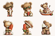 Summer Ice Cream Teddy Bear Clipart, a Seasonal Illustration by Designworld (Thumbnail 2 of 10)