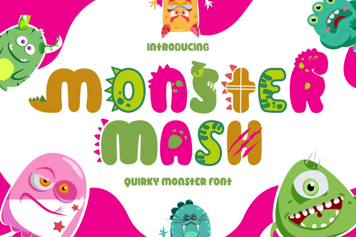 Monster Mash - Quirky Dino & Monster, a Font by PutraCetol Studio (Photo 1 of 11)