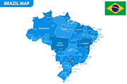 Detailed map of Brazil, an Illustration by Vector Shop (Thumbnail 1 of 5)