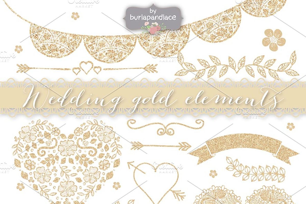 Wedding gold elements preview 2