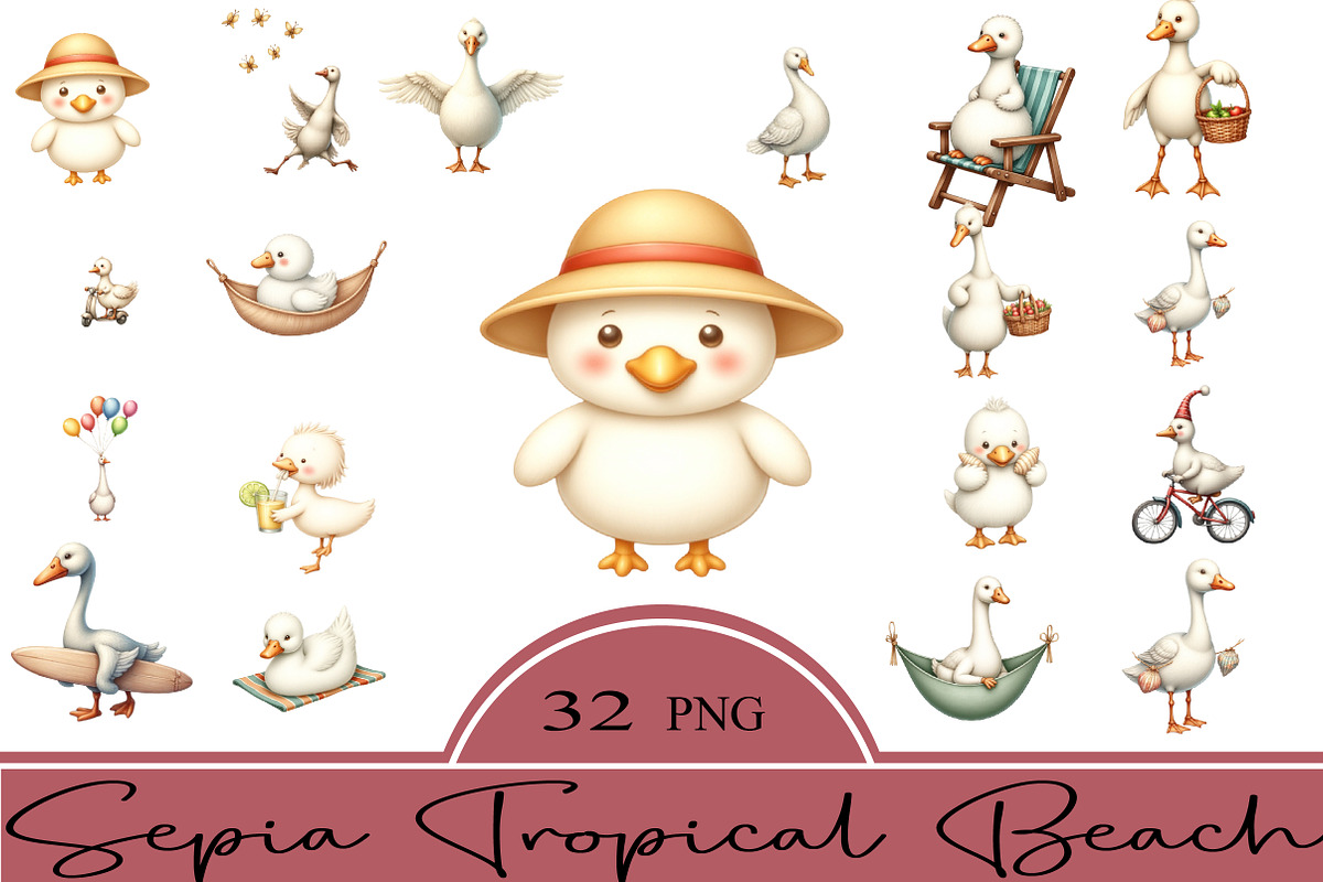 Silly Summer Goose Clipart, an Illustration by CrexoraLab (Photo 5 of 5)
