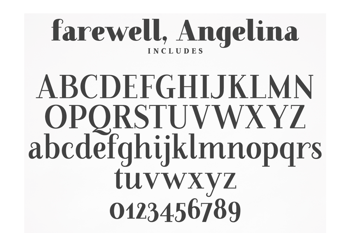 Farewell Angelina elegant font family preview 2
