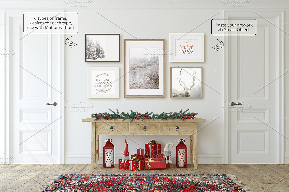 MAGIC CHRISTMAS Frame Mockups, a Print Template by MyHomeMockups (Photo 6 of 12)