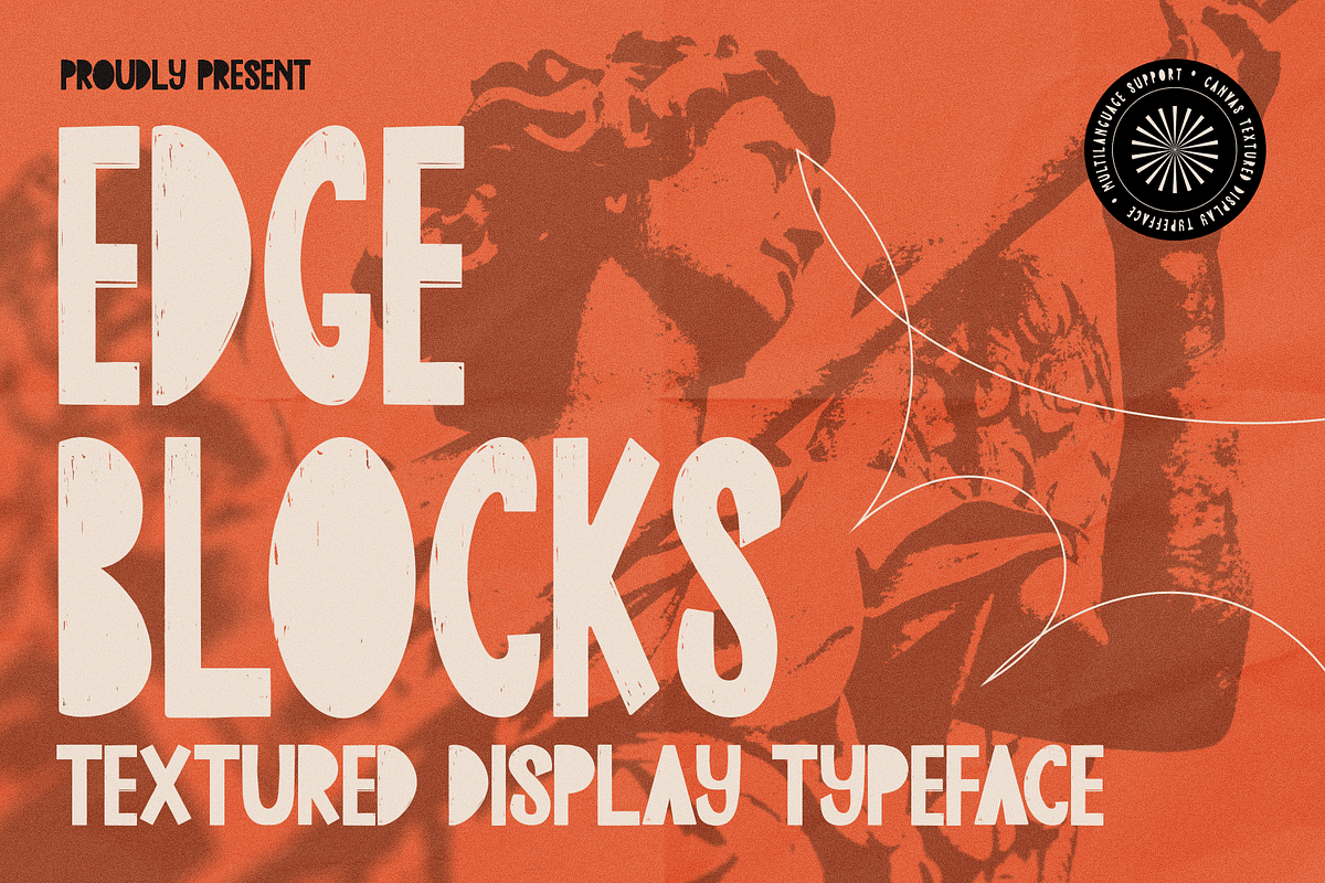 Edge Blocks - Textured Display, a Font by Indotype Foundry (Photo 1 of 10)