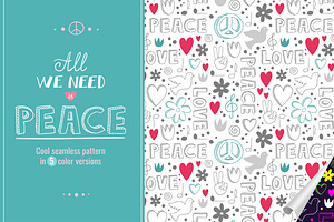 Cool set of 5 hippie patterns