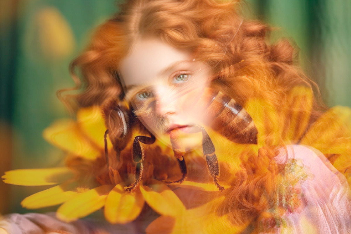 Floral Double Exposure Photo Effect, a Brushes & More by studiogstock