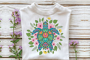 Summer Sea Turtle Floral Boho Flower, an Illustration by Craft Nest (Thumbnail 5 of 7)